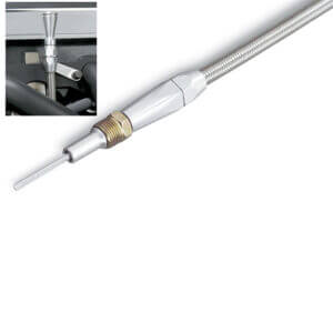 Lokar C4 Screw In Firewall Mount Flexible Braided Stainless Transmission Dipstick