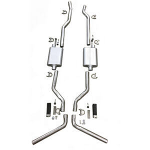 Customizable Aluminized Dual Exhaust Configuration, 1966-75 Bronco
