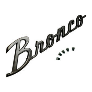Bronco Script Emblem - Black Chrome