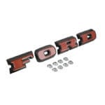 Ford Bronco Grille Letters Satin Black with Red Resin Inlay